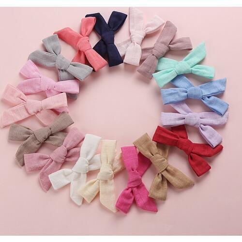 50pc/lot Cotton Fabric Bow Hair Clip ,Girls Kids Hair Accessories Hairpins Buotique Hair Bows Barrettes Hairgrips