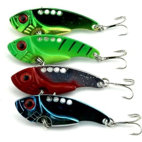 8Pcs Metal VIB Lures 5.5CM 11G Vibrations Spoon Lure Fishing Bait Bass Artificial Hard Bait Fishing Wobblers