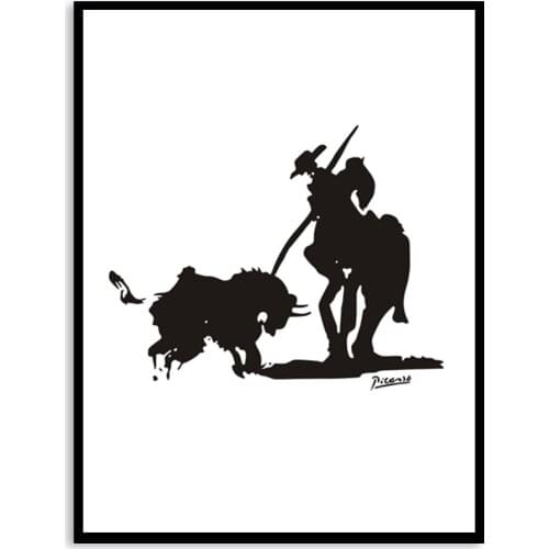 Abstract Black And White Line Drawing Animals Pig Horse Penguin Sketches Poster Canvas Painting Wall Picture Home Room Decor