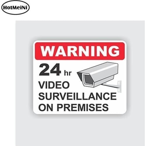 HotMeiNi 13cm x 12cm Car Styling Car Sticker 24hr Video Surveillance Security Sticker Outdoor Durable Business Sign Waterproof
