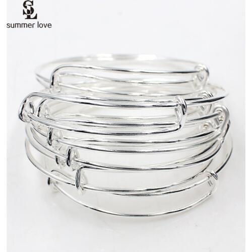Diameter 5.8cm/5cm Children Wire Bangles Cable Expandable Bracelet For Charms Fashion Diy Jewelry Accessory pulseras