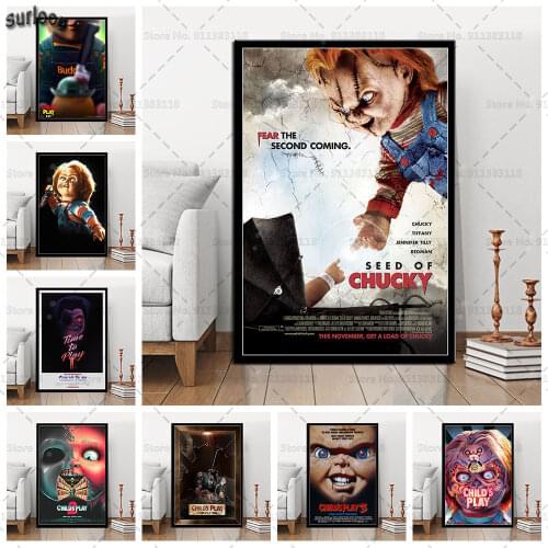 Childs Play Chucky Wall Art Poster Classic Horror Movie Hot Pictures Prints Canvas Painting for Living Room Home Decor