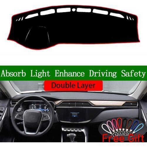 Double Layer Car Stickers For Ford Territory 2019 Dashboard Cover Car Accessories Interior Anti-UV Car Decals