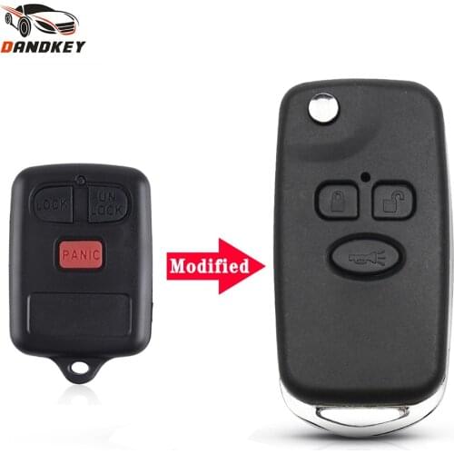 Dandkey Modified Flip Key Car Remote Key Shell Uncut Blade Case Replacement For BYD F3 F3R Fob 3 Buttons Folding Key Blank Cover