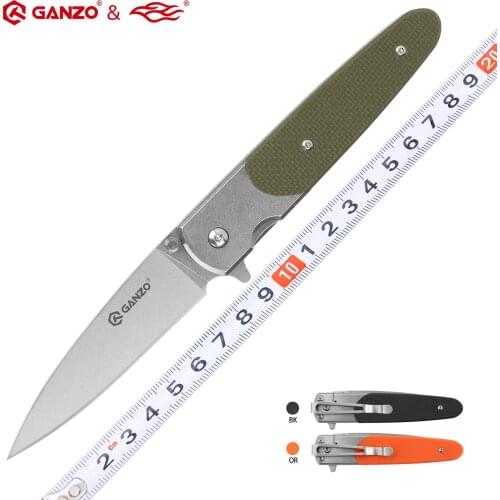 Ganzo G743-2 F743-2 58-60HRC 440C G10 or Wood Handle Folding Knife Outdoor Survival Camping Tool Hunting Pocket Knife EDC Tool
