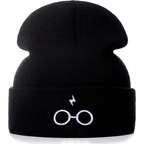 Lightning Cotton Embroidery Casual Beanies for Men Women Knitted Winter Hat Solid Hip-hop Skullies Bonnet Unisex Cap