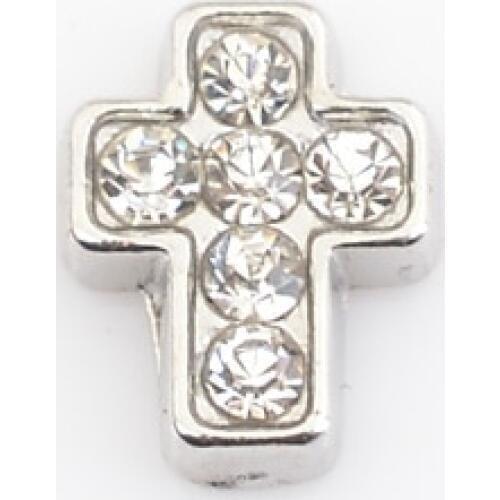 Cross with rhinestones, Floating charms,Fit floating charm lockets, FC0048