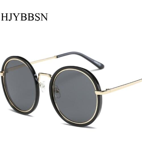 Round Sunglasses Women Fashion Brand Designer Classic Sun Glasses Rose Gold Sun Glasses for women Men UV400 Rayed Mirror Female