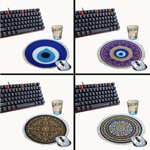 Round Persian carpet mouse pad game mouse pad home decor mouse pad tablet computer rubber mat carpet washablemouse player