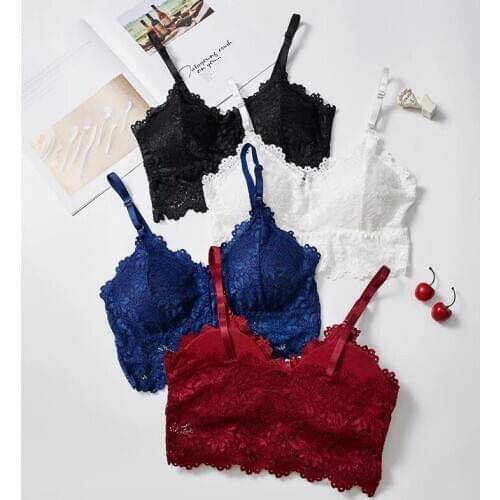 New lace sun flower wrapped chest strap girl tube top no steel ring sexy beautiful back girl underwear teenage girls clothing