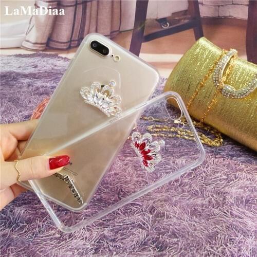 LaMaDiaa For Samsung S9 S8 S10 Plus S7 Luxury Bling Rhinestone Diamond Crown Phone Case For Samsung Note9 Note8 Note10 Plus Case