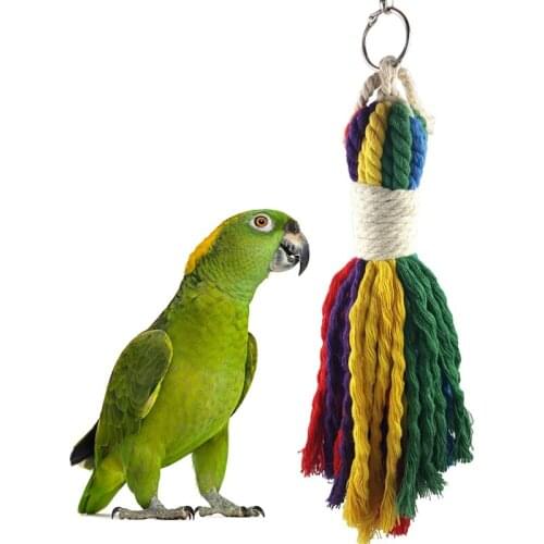 Legendog Bird Chewing Toy Funny Interactive Parrot Cotton Rope Toy Parrot Tearing Toy Cage Hanging Decoration Pet Accessories