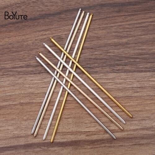 BoYuTe (100 Pieces/Lot) 3*125MM 3*150MM Metal Iron Hair Sticks Factory Supply Handmade Diy Hair Accessories Materials