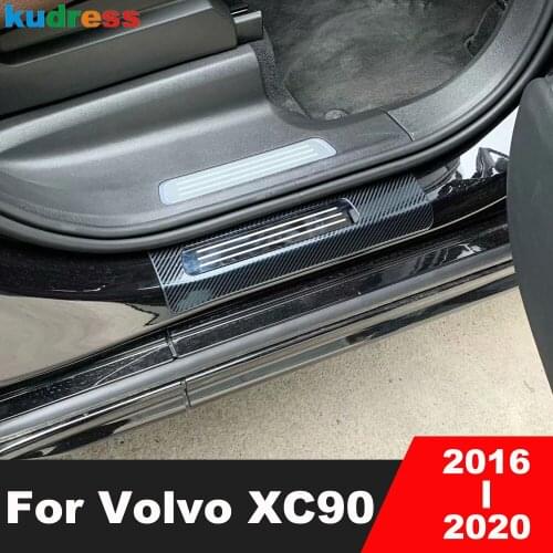 For Volvo XC90 XC 90 2016 2017 2018 2019 2020 Stainless Steel Side Door Scuff Plate Door Sill Trim Cover Car Styling Accessories
