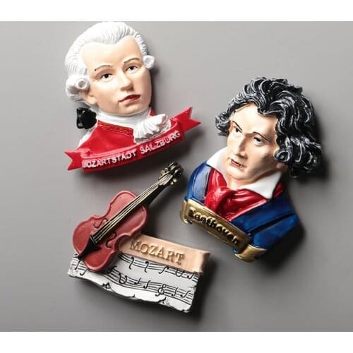 Beethoven fridge stickers European classical musicians 3d fridge magnet violin music home decorations collection gifts souvenirs