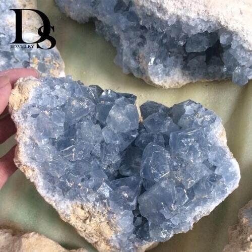 Natural Rough Kyanite Quartz Geode Bulk Raw Celestite Chunk Crystal Stone Sappare Ore Energy Disthene Cyanite Mineral Decoration