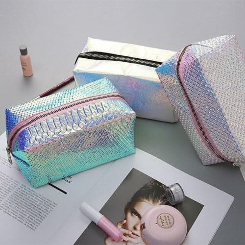 New Fashion Colorful Laser Womens Makeup Bag Multifunction Waterproof Organizer for Cosmetics Bag Zipper Travel Female Wash Bag