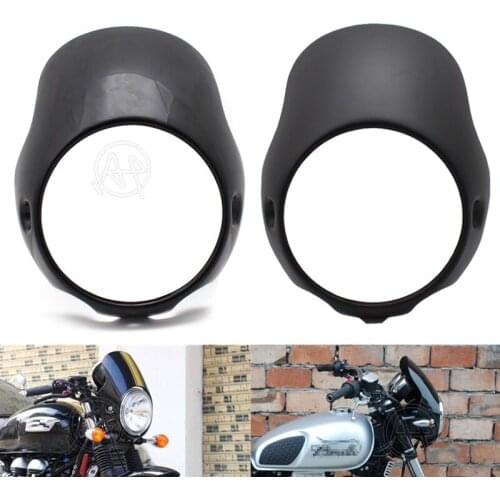 Motorcycle ABS Plastic 7" Headlight Fairing Visor Retro Universal For BONNEVILLE T100 T120 Thruxton 900 Benelli Leoncino 500