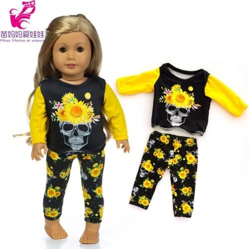 18 Inch Girl Doll Clothes Halloween Set for 43cm Baby Doll Oufit 18" Girl Dolls Clothes Pumpkin Pattern