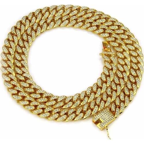 Hip-hop Hot Cuba Necklace Men Set Auger Daikin Chain Necklace