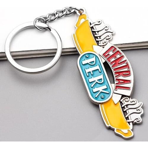 Hot American TV Show Friends 1-8 Keychain Pendant Key Chain Central Perk Car Keyring Double Side Door Keyrings Jewelry Gift