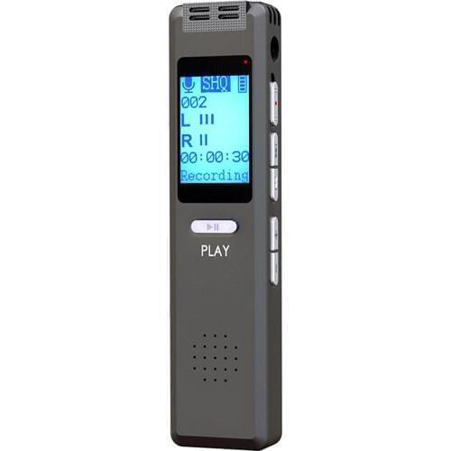 USB Professional Voice Recorder MP3 Player Recording Portable Stereo Audio Voice Activated Rechargeable Dictaphone Gray V22