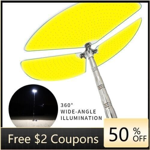 Portable lantern Portable camping lights LED 4 meters Telescopic rod lamps 7100 lumen Outdoor Lantern for Road Trip Photography