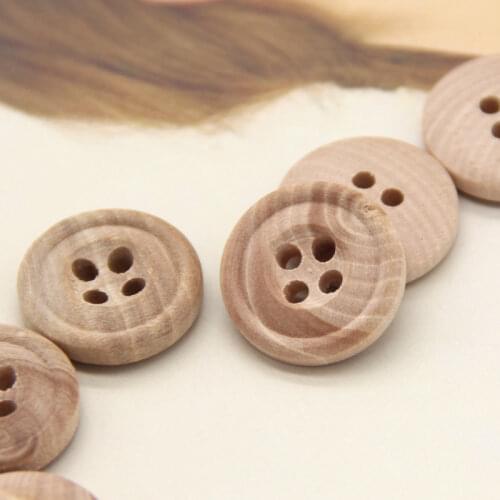 HENGC 4 Holes Natural Wood Coat Buttons For Clothing Children Sweaters Cardigan Handmade Decorative Sewing Accessories Wholesale