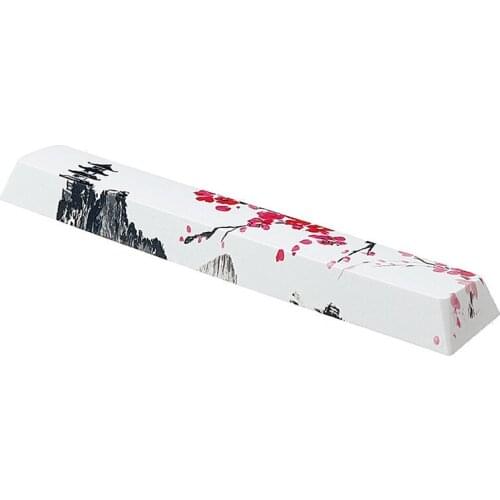 Five-Sided Dyesub 6.25U Novelty Keycap PBT Pagoda Plum Blossom Space Bar
