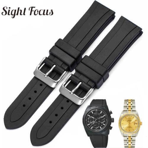 19mm Rubber Sport Watch Band for Tudor Tissot T41 T17 T095 T055 PRC100 Watch Strap Waterproof Belt Montre Orologio Hombres Homen