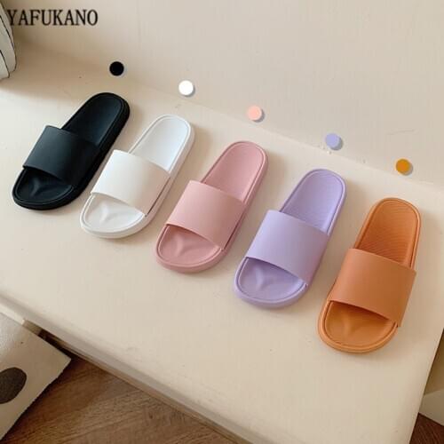 Summer Home Men Womens Slippers Simple Fashion Black White Shoes Non-slip Bathroom Slides Flip Flops Couples Indoor Slippers