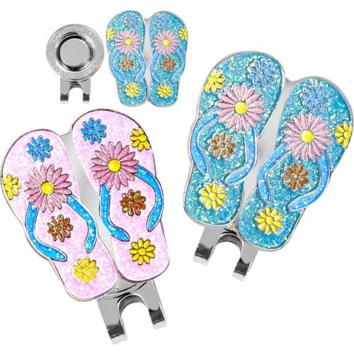 Slippers Style Golf Hat Clip with Detachable Golf Ball Marker Suitable for Golf Hat Cap Tie Belt Decoration Golf Lover Gifts