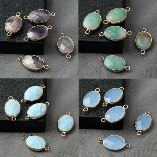 Trend Egg Shaped Fashion Pendants Double Hole Connectors Charms For Jewelry Making Supplies Necklace Bracelet Jewelry Accessory