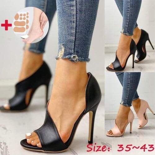 Size 34-43 Ladies Summer Fashion Solid Color Casual Open Toe Super High Heel Fish Head Pumps Luxury Shoes Women Designers E936