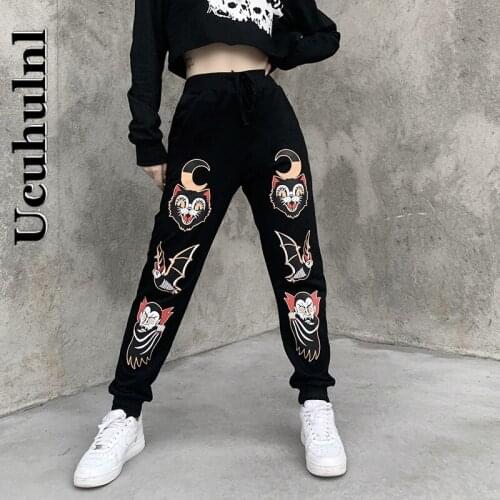 Ucuhulnl Cross-border Casual Loose Straight Halloween Printed Pants Women Street Thin Pants