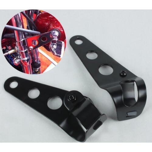 Universal 28-38mm Motorcycle Headlight Mount Bracket Fork Ears For Bobber Cafe Racer Silver Black Motorbike Headlight Bracket
