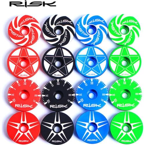 RISK 1-1/8" MTB Mountain Road Bike Headset Top Cap Aluminum Alloy 7075 CNC Bicycle Stem Cap Cycling Bike Accessories