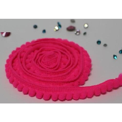 YACKALASI 100 Yds/Lot Pompom Ball Lace Macrame Trim Decoration Ball Fringe Ribbon DIY Material Apparel Sewing trims 1.0CM
