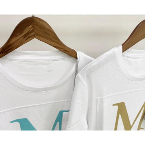 White Women T-shirt Cotton Colorful Letter Print Short-sleeve 2021 Summer O-neck Loose Ladies Tee Top