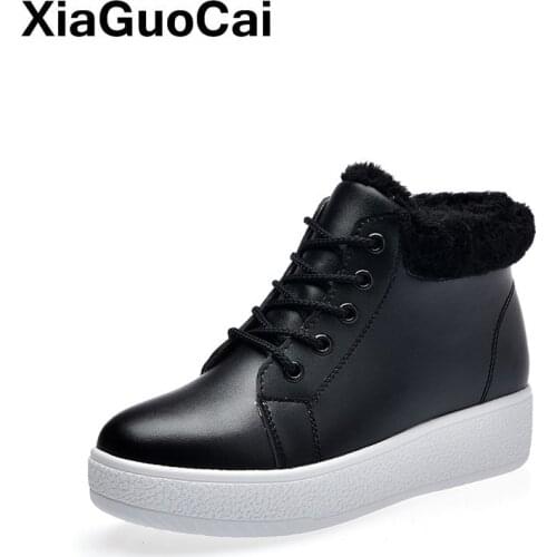 2021 Winter Warm Snow Boots Casual Women Shoes Comfortable Round Toe Big Size Flat Brown Black Solid Footwear BeautifulCute Shoe