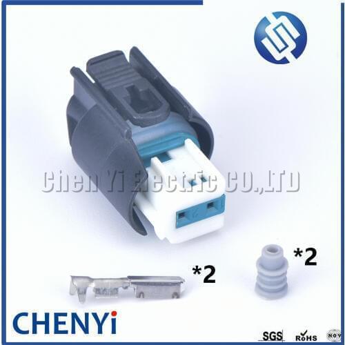 1 set 2pin（0.6）female waterproof housing socket auto connector with terminals and rubber seals 9-967644-1