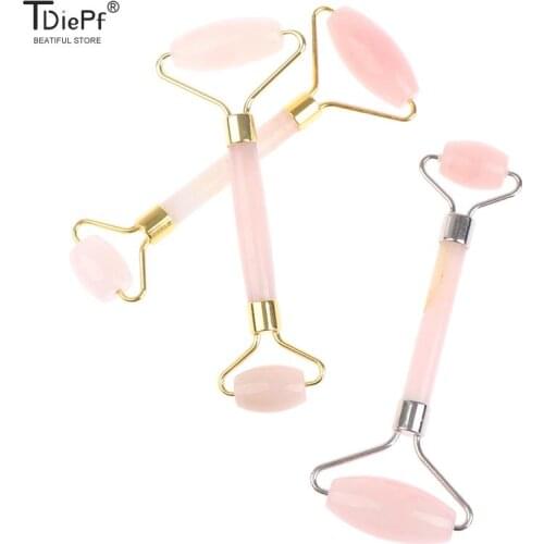 1PCS Face Massager Jade Face Roller Double Head Green Facial Massage Roller Eye Face Neck Thin Wrinkle Removal Face Lifting