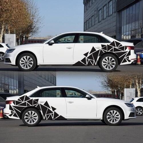2 PCS Triangles Vinyl Car Body Stickers Long Stripe Door Sticker Vinyl Sports Racing Decals Decorative DIY Car Body Decoration