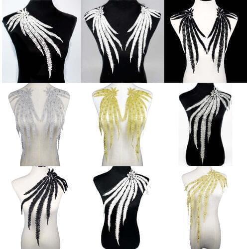 1pc Embroidery Stripe Collar Lace Polyester Fabric, DIY Handmade Collar Lace Fabrics For Sewing Collar Crafts BW062