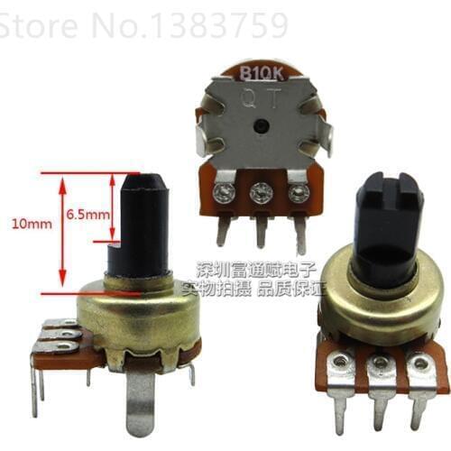 10pcs 1212 linear carbon film adjustable potentiometer B10K 12mm half shaft