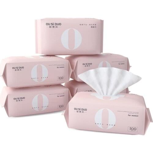 100Pcs/Bag Baby Wet & Dry Wipes Skin Care Tissue For Infant Cotton Soft Paper Newborn Hand Mouth Cleaning Face Towel Thick Wipe