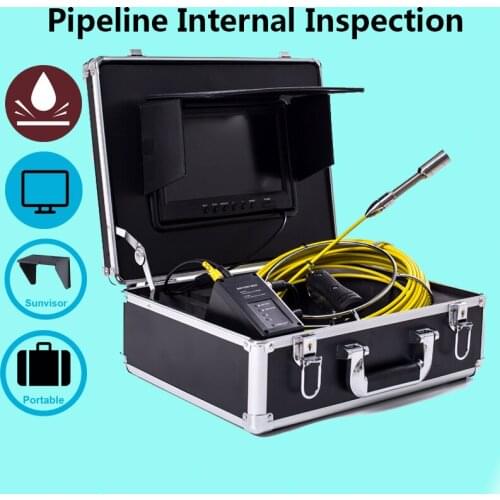20M High Quality Cable Pipeline Internal Inspection System 9'' LCD 23MM Industrial Camera 12 Adjustable LED With DVR