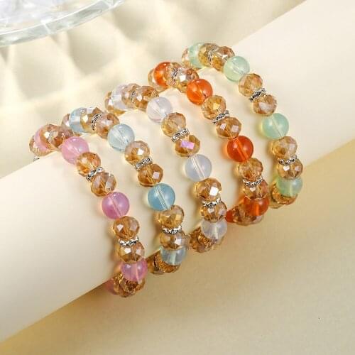2021 Handmade Bohemian Friendship Bracelet Ethnic Colorful Crystal Bead Charm Bracelet for Women Beach Party Gift