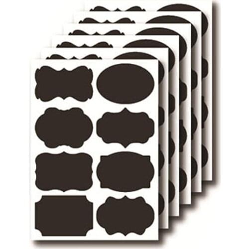 6Sheet/Set Waterproof Chalkboard Kitchen Spice Label Stickers Home Jars Bottles Tags Blackboard Labels Stickers With Marker Pen