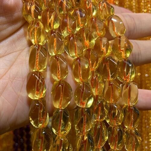 8x12mm Yellow Citrines Beads 15'' Twist Olive DIY Quartz Loose Beads For Jewelry Making Beads Women Bracelet Necklace
